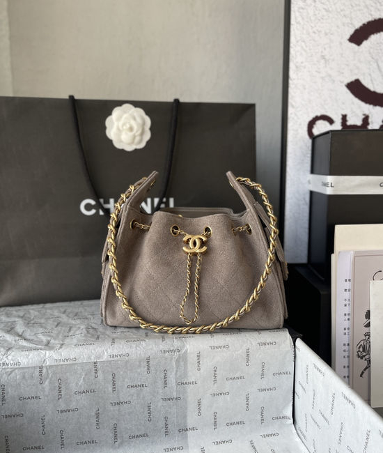 Chanel Hobo Drawstring Bucket Bag AS5631