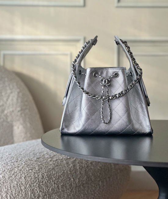 Chanel Hobo Quilted Chain Shoulder Bag AS5293