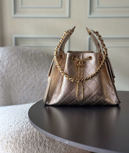 Chanel Hobo Quilted Leather Shoulder Bag AS5293