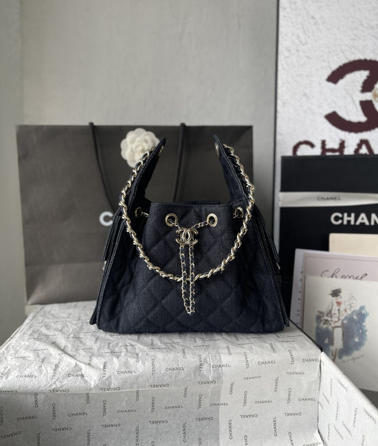 Chanel Hobo Quilted Caviar Shoulder Bag AS5293