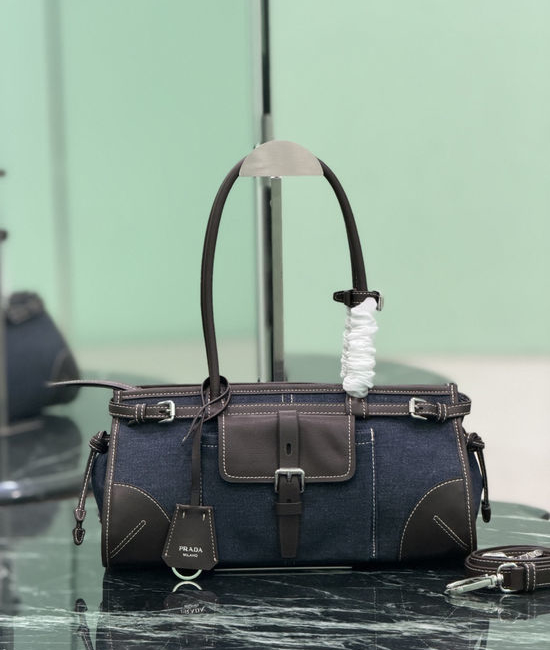 Prada Bonnie Denim Medium Handbag 1BA426