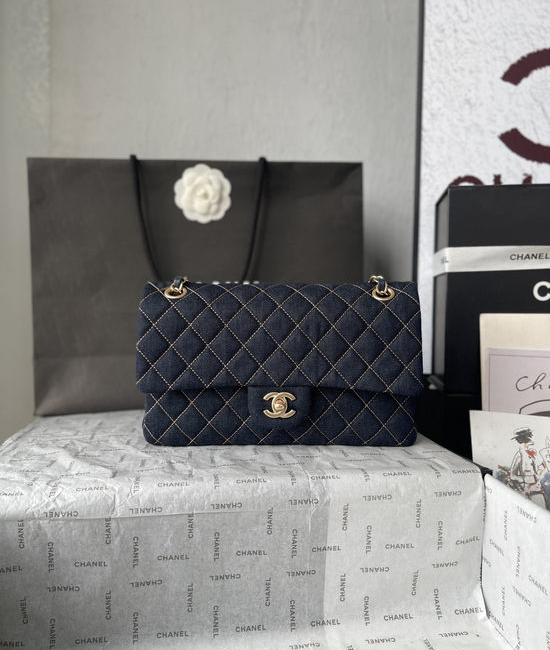 Chanel 2.55 Double Flap CF Denim Bag AS1112