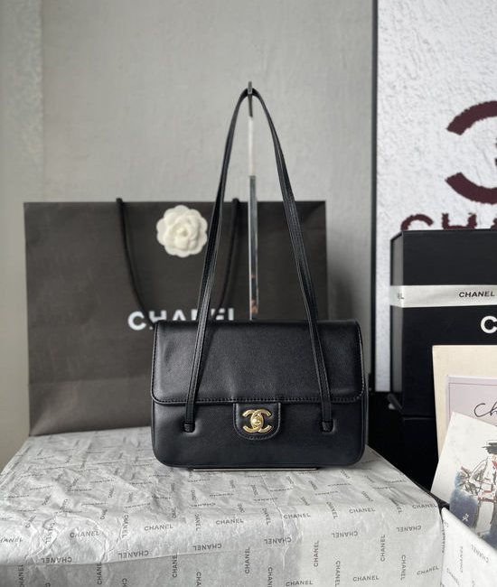 Chanel Flap Shoulder Vintage Style Leather Bag AS6130