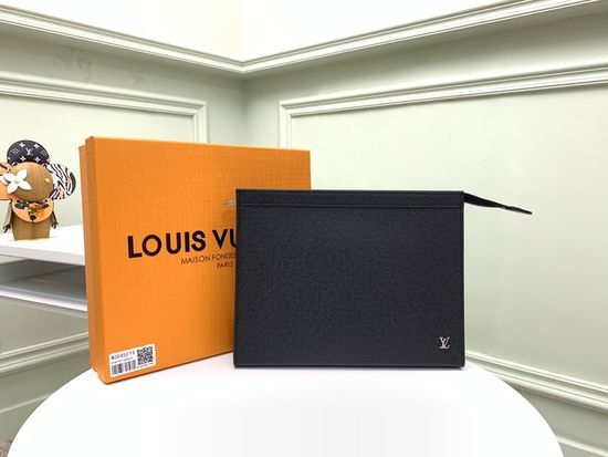 Louis Vuitton LV Pochette Voyage Leather Handbag with Metal Logo M30450