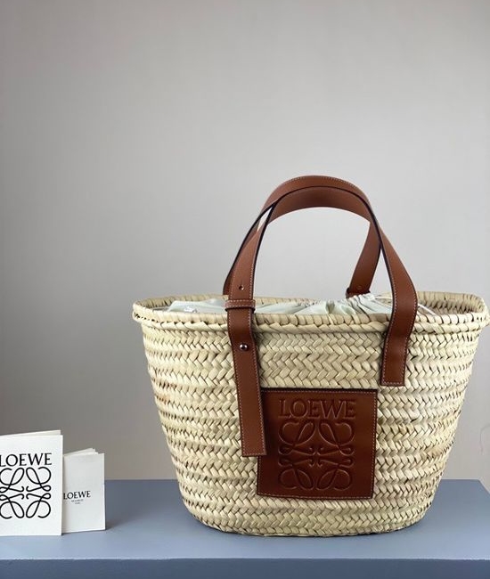 Loewe Woven Straw Tote Bag Stylish Malaysian Palm 006