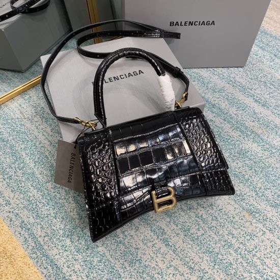 Balenciaga Hourglass Crocodile Embossed Bag 8895