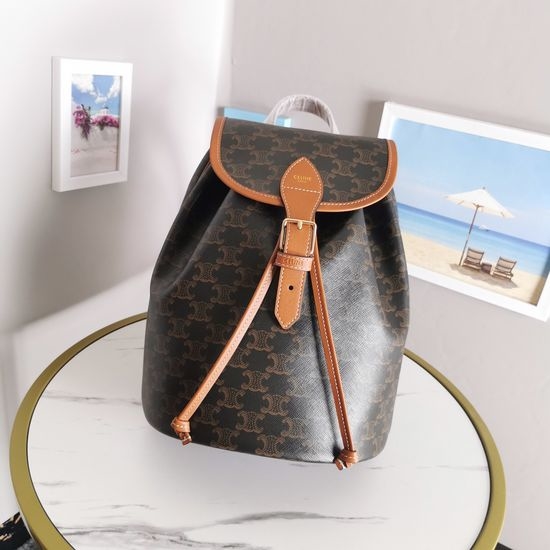Celine Neutral Canvas Backpack 190723
