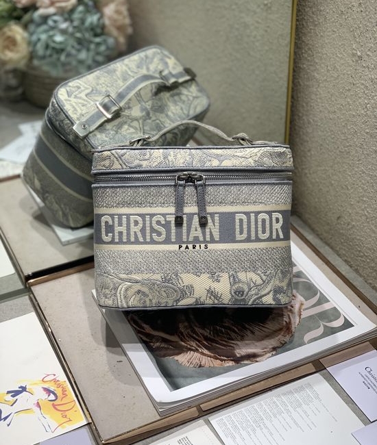 Christian Dior CD Embroidered Cosmetic Bag