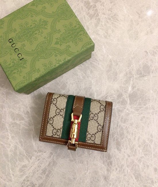 Gucci 1961 Jackie GG Canvas Classic Card Holder 645536