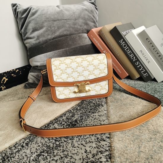 Celine Triomphe Canvas Printed Medium Satchel 191242