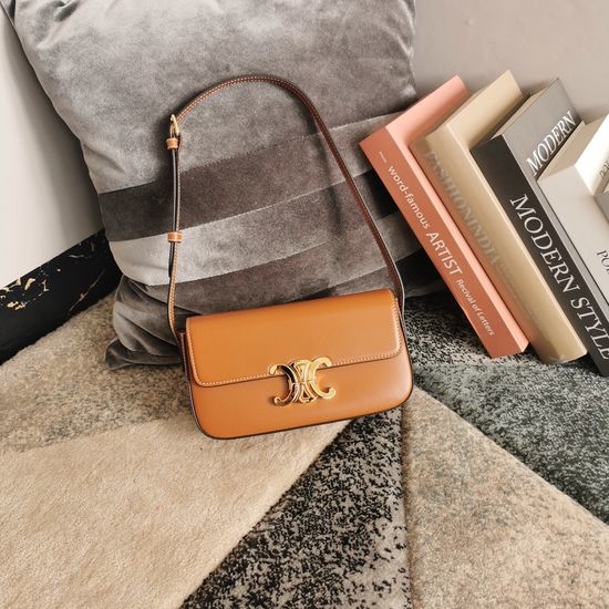 Celine Triomphe Brown Shoulder Bag 194143