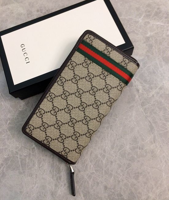 Gucci Wallet Classic Zipper PVC Leather Wallet 308009