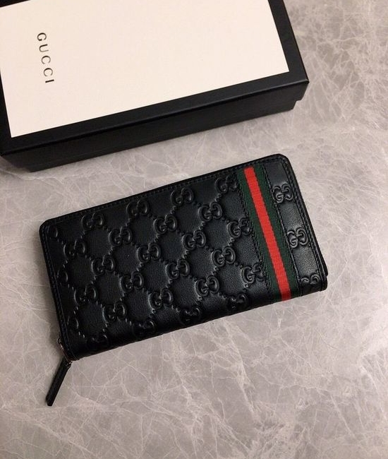 Gucci Full Zip Leather Printed Wallet 308009