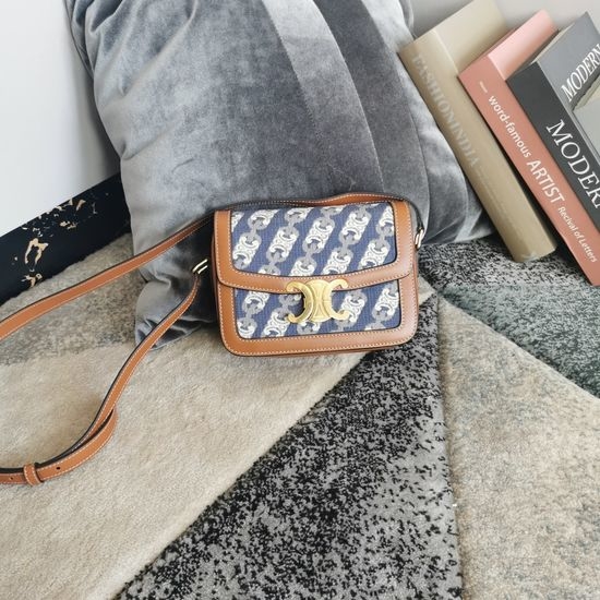 Celine Triomphe Canvas Patchwork Shoulder Bag 188882