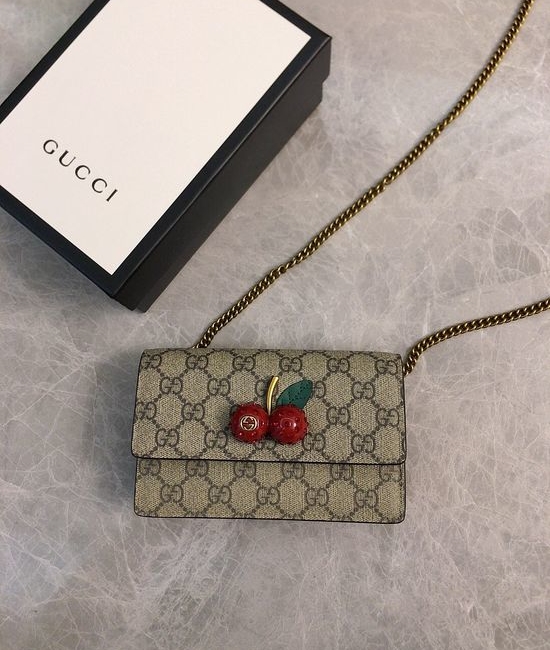 Gucci Cherry Series PVC Clutch With Chain 481291