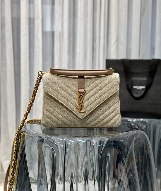 Yves Saint Laurent YSL Linen Canvas Messenger Bag 392737