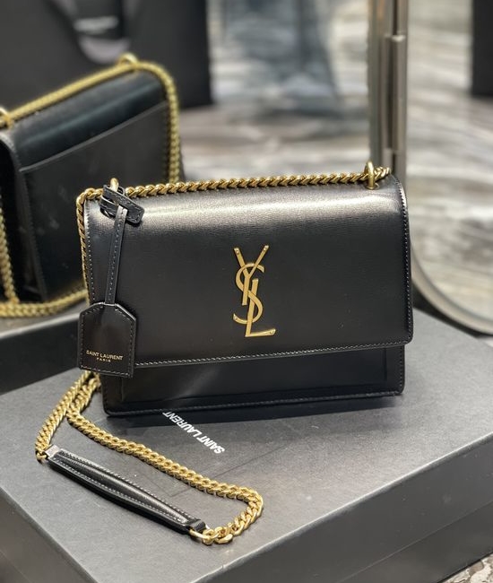 Yves Saint Laurent YSL Sunset Grained Leather Shoulder Bag 422906
