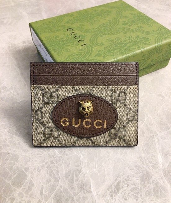 Gucci GG Supreme Card Holder with Tiger 597557