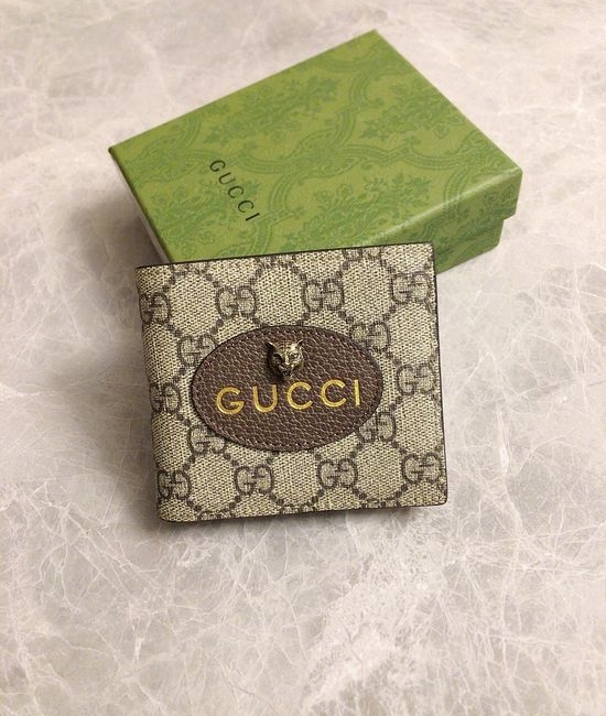 Gucci GG Supreme Tiger Pattern Short Wallet 473954