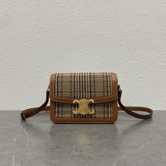 Celine Triomphe Houndstooth Shoulder Bag 188423