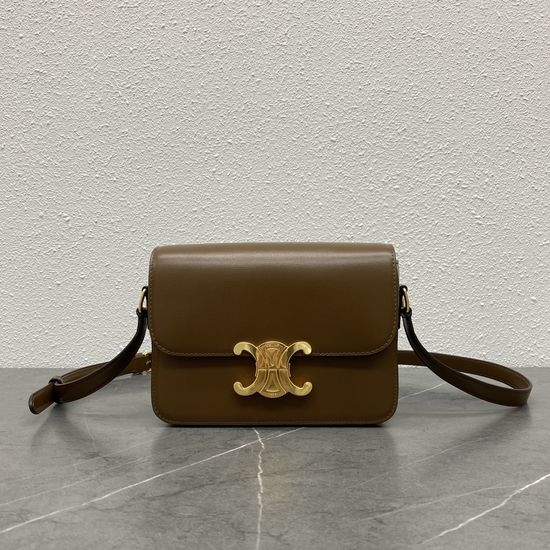 Celine Triomphe Leather Caramel Crossbody Bag 188423