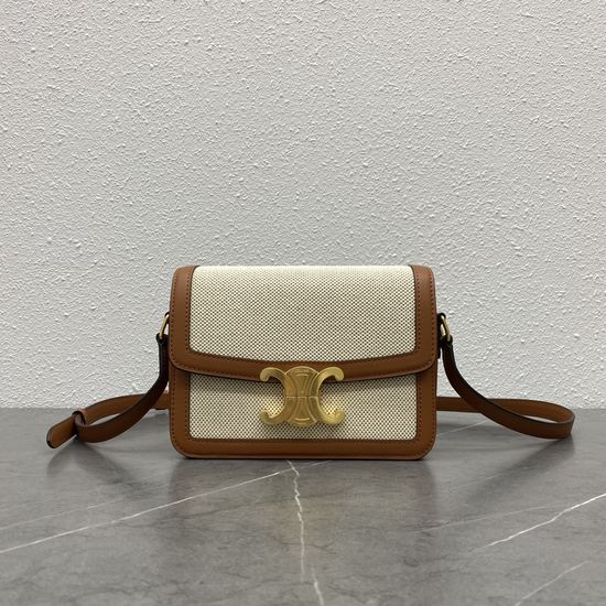 Celine Triomphe Canvas Leather Bag 188423