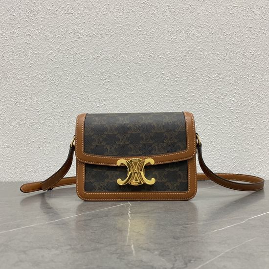 Celine Triomphe Classic Vintage Leather Bag 188423