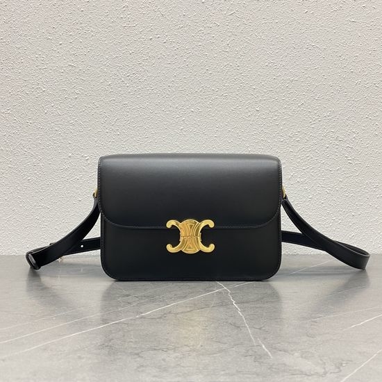 Celine Triomphe Black Leather Classic Bag 187368