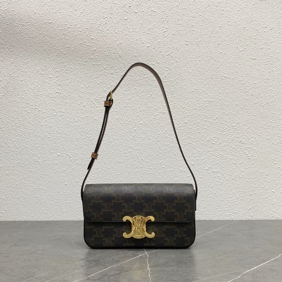 Celine TRIOMPHE Canvas Leather Shoulder Bag 194142