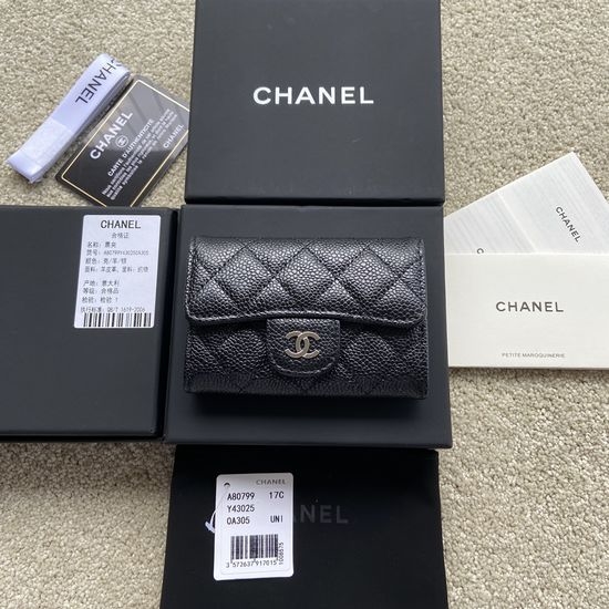 Chanel Grained Calfskin Wallet A80799