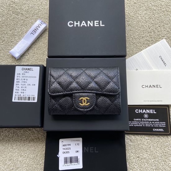 Chanel Grained Calfskin Wallet A80799