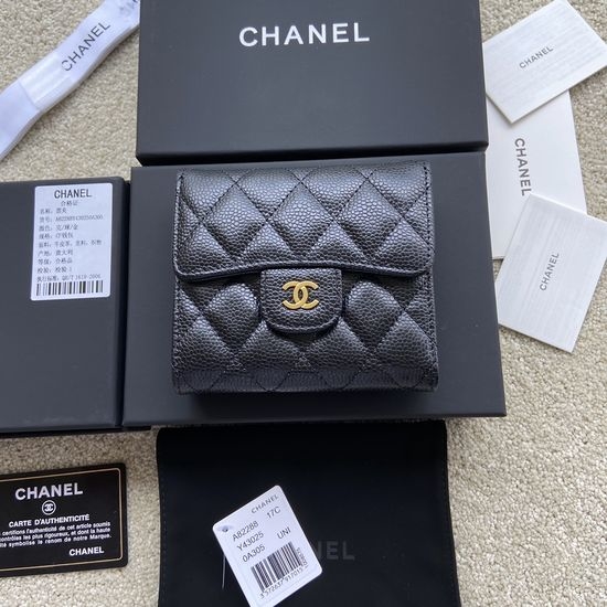 Chanel Grained Leather Short Wallet A82288
