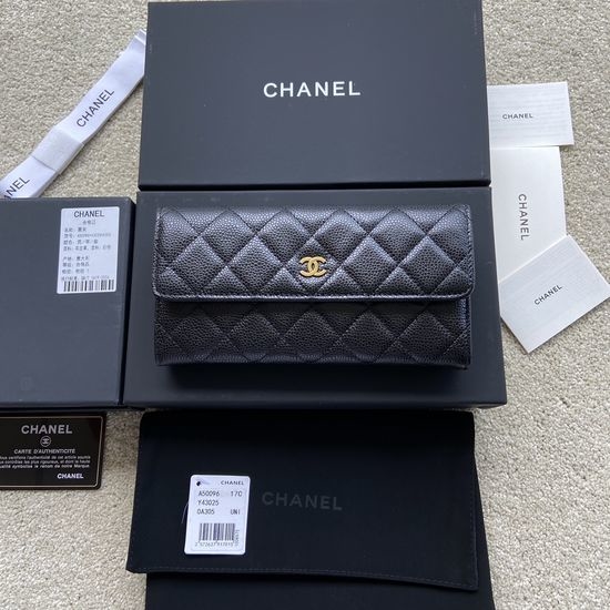 Chanel Grained Calfskin Wallet A50096