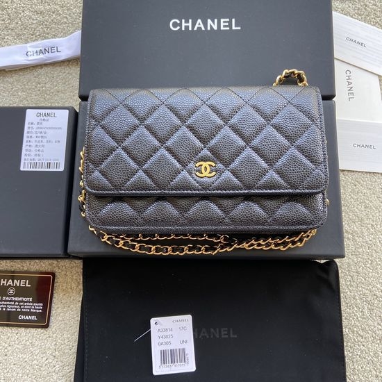 Chanel Wallet Grained Calfskin Leather Wallet A33814