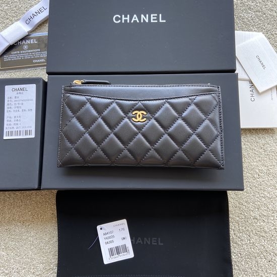 Chanel Wallet Lambskin Gold Hardware A84107