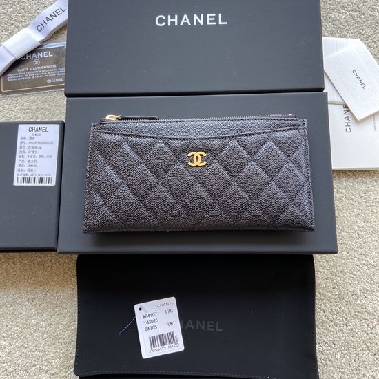 Chanel Grained Calfskin Wallet A84107
