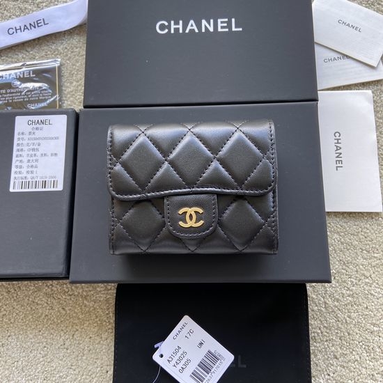 Chanel Wallet Sheepskin Gold Hardware Wallet A31504