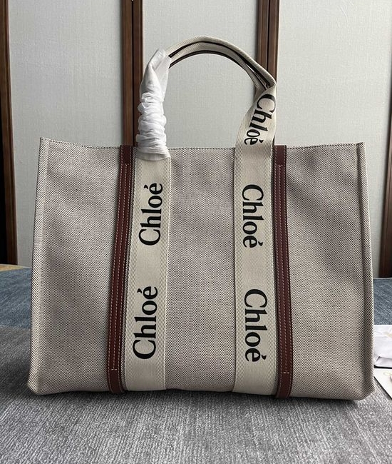Chloe Woody Large Tote Bag in Brown 6044