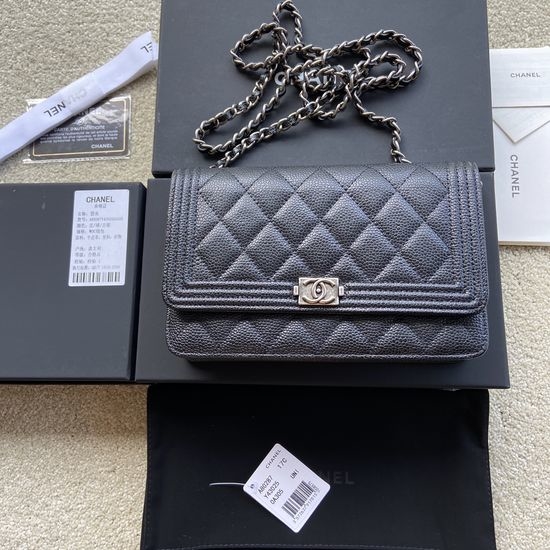 Chanel Half-Flap Grain Leather Bag A80287