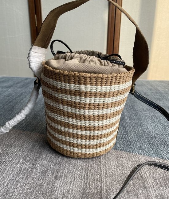 Chloe Small Woody Basket Straw Woven Bag 6048