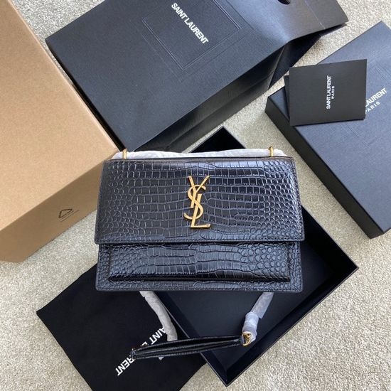 Yves Saint Laurent YSL Sunset Crocodile Pattern Bag 442906