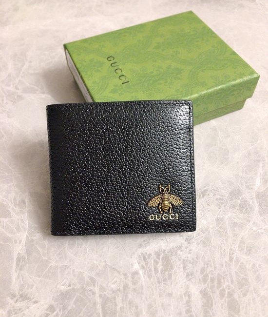 Gucci Animalier Leather Short Wallet 523664