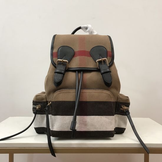 Burberry The Rucksack Canvas Plaid Backpack 40302011