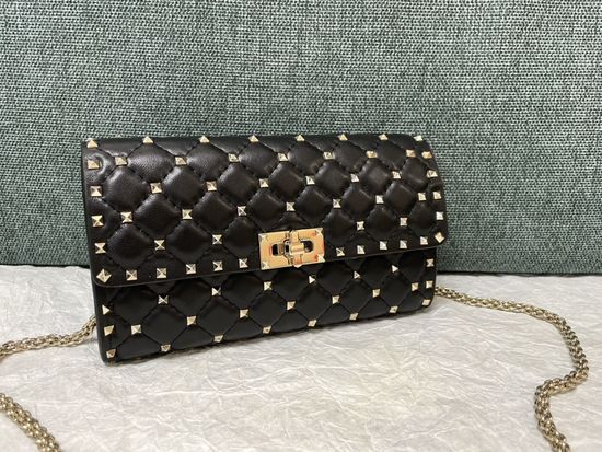 Valentino Rivet Sheepskin Shoulder Clutch 0137