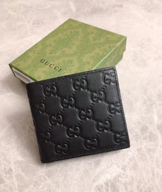 Gucci Wallet Embossed Cowhide Double G Pattern 365466