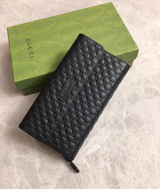 Gucci GG Embossed Tri-Fold Zip Wallet 449364
