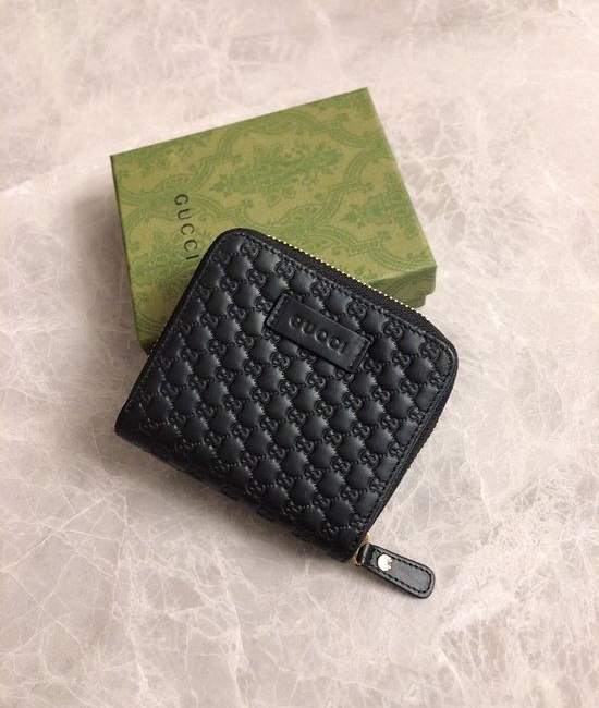 Gucci Embossed G Zipper Small Wallet 449395