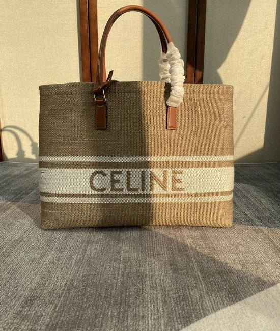 Celine CABAS Woven Canvas Tote Bag 190062