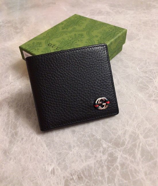 Gucci Wallet Grained Leather Black 365464