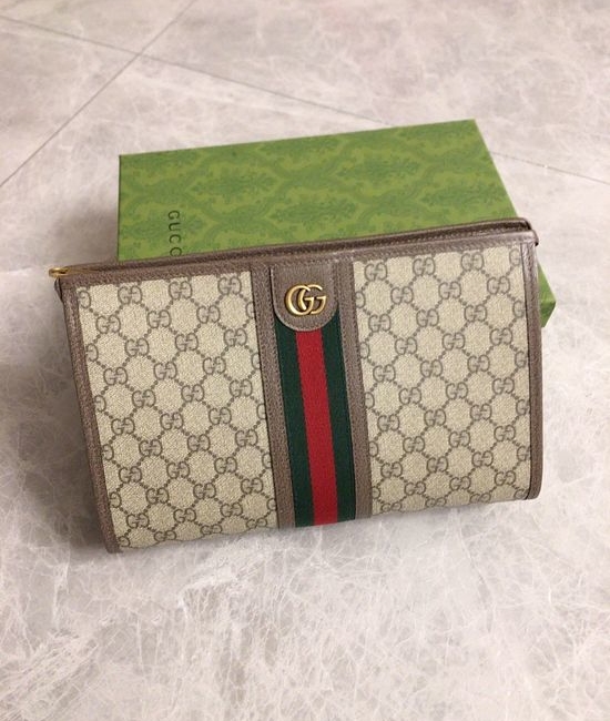 Gucci Ophidia GG Supreme Zip Clutch 598234